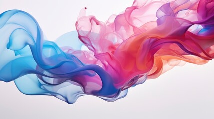 Obraz premium Blue Magenta Ink Cloud on White