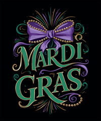 Mardi Gras Illustration with Bold Svg T shirt design