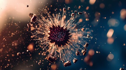 Fototapeta premium Abstract Particle Burst Nature Technology and Design