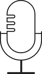 Microphone icon. Microphone logos template for web and mobile app. Media and Web icon in line style. Microphone icon symbolizing broadcast and audio recording on a transparent background.