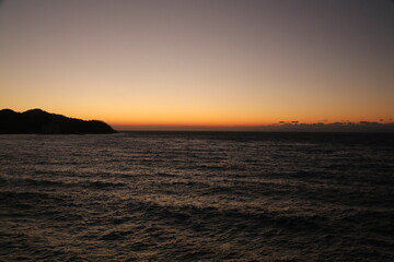 駿河湾の日没。
