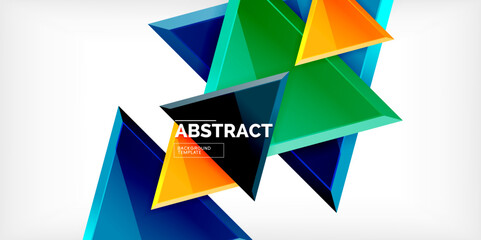 Abstract background - glossy triangles. Vector Illustration For Wallpaper, Banner, Background, Card, Book Illustration, landing page