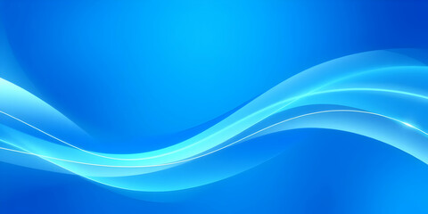 Fototapeta premium Abstract blue waves, fluid dynamic curves, light cyan highlights, smooth gradients, aquatic theme, digital art, soft flowing lines, underwater ambiance, tranquil atmosphere, ethereal background, minim