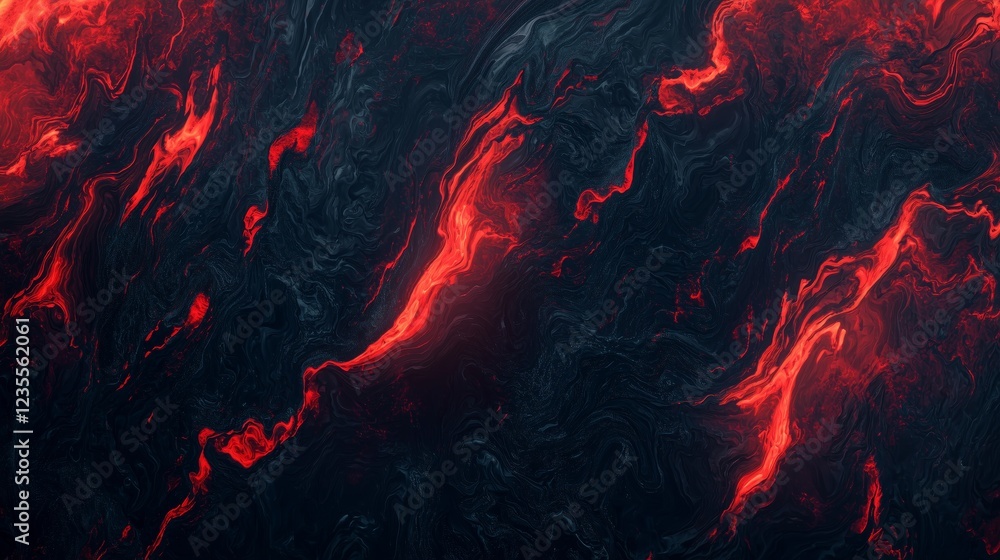 Poster dark obsidian gradient transitioning into deep red abstract texture