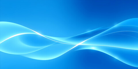 Fototapeta premium Abstract blue waves, fluid dynamic curves, light cyan highlights, smooth gradients, aquatic theme, digital art, soft flowing lines, underwater ambiance, tranquil atmosphere, ethereal background, minim