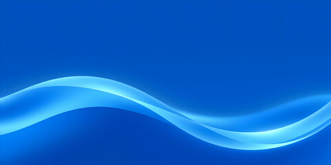 Fototapeta premium Abstract blue waves, fluid dynamic curves, light cyan highlights, smooth gradients, aquatic theme, digital art, soft flowing lines, underwater ambiance, tranquil atmosphere, ethereal background, minim