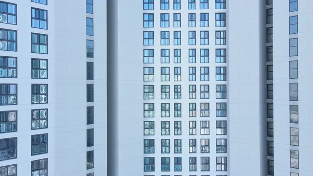 Apartment block windows close-up, texture and background.