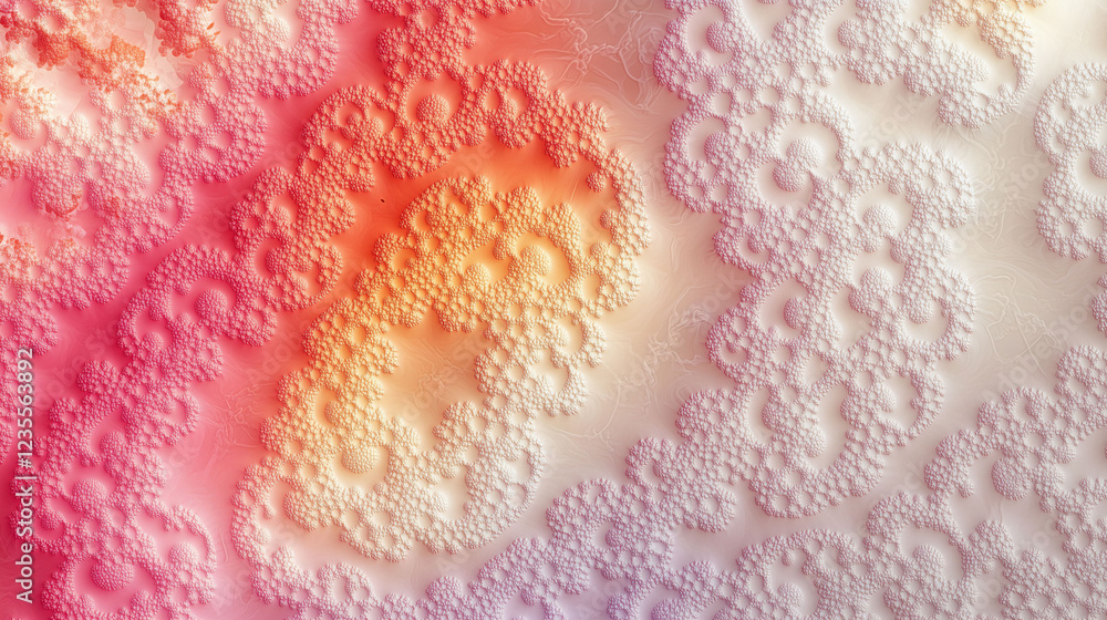 Poster intricate abstract design showcasing innovative patterns in warm and cool tones. generative ai