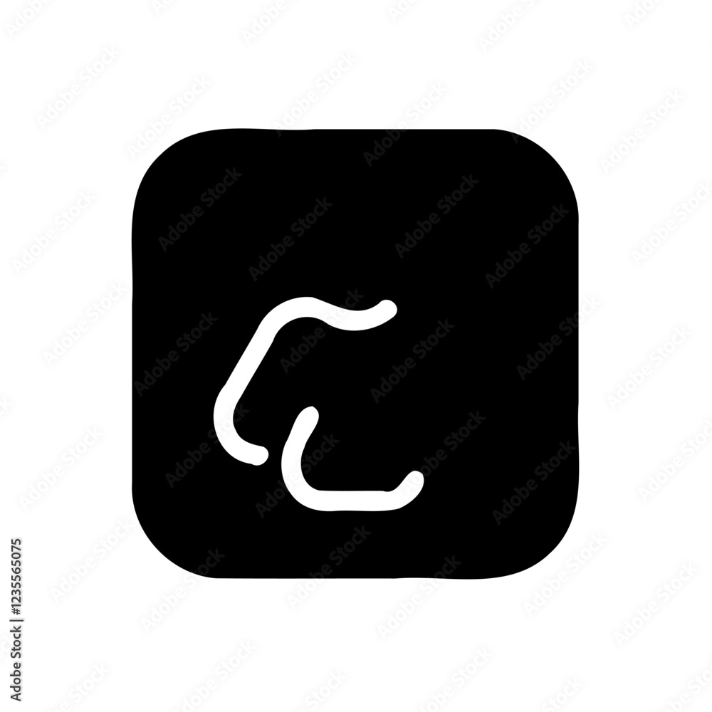 Aufkleber minimalist icon of abstract shape on black background