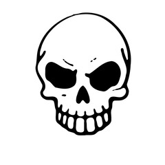 Simple black and white skull illustration drawing