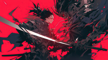 brutal fighting two anime character