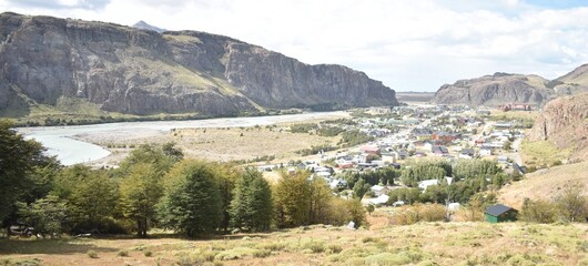 View of the beautiful town on El Chalten in Patagonia, Argentina