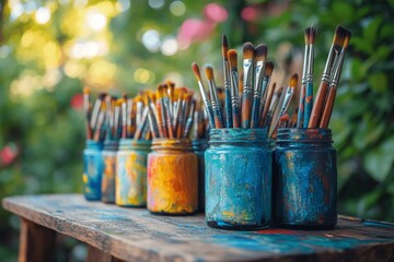 Captivating Still Life Display of Glass Jars Filled with Varied Objects Sparking Curiosity and Imagination