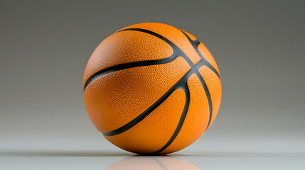 Obraz premium Basketball on gray background, studio shot. Sports websites, advertising