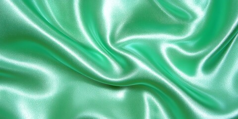 Obraz premium Luxurious Mint Green Silk Satin Fabric Draped Background Texture