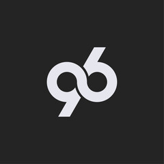 letter 96 geometric logo design vector
