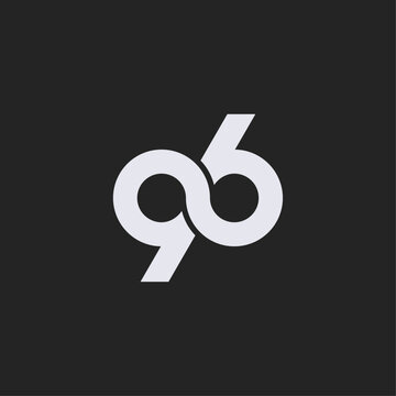 letter 96 geometric logo design vector