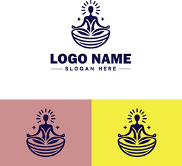 Fototapeta premium Spiritual Healing icon Energy healing Holistic healing Alternative therapy flat logo sign symbol editable vector