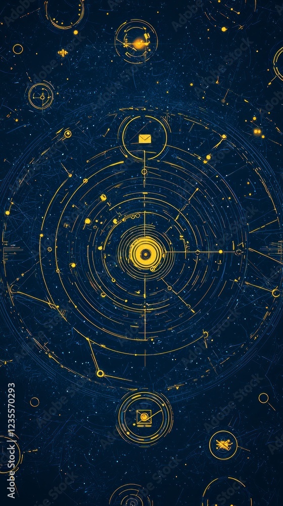 Poster abstract tech background futuristic digital communication network