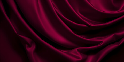 Obraz premium Dark burgundy fabric, luxurious velvet texture, deep folds and creases, dramatic lighting, rich shadows, high contrast, studio photography, abstract background, sensual curves, mysterious ambiance, cl