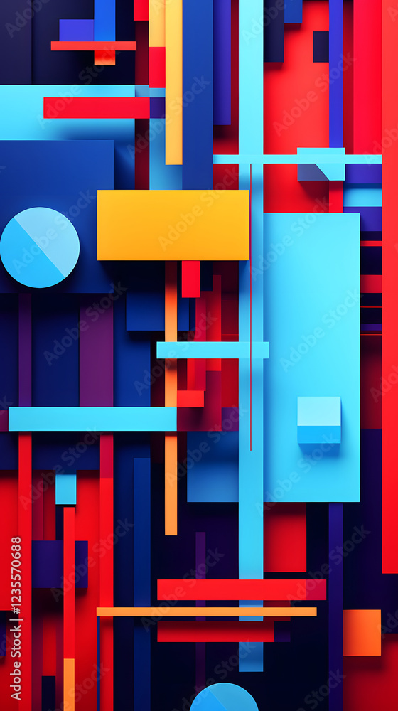 Poster digital colorful abstract geometric pattern texture graphic poster background