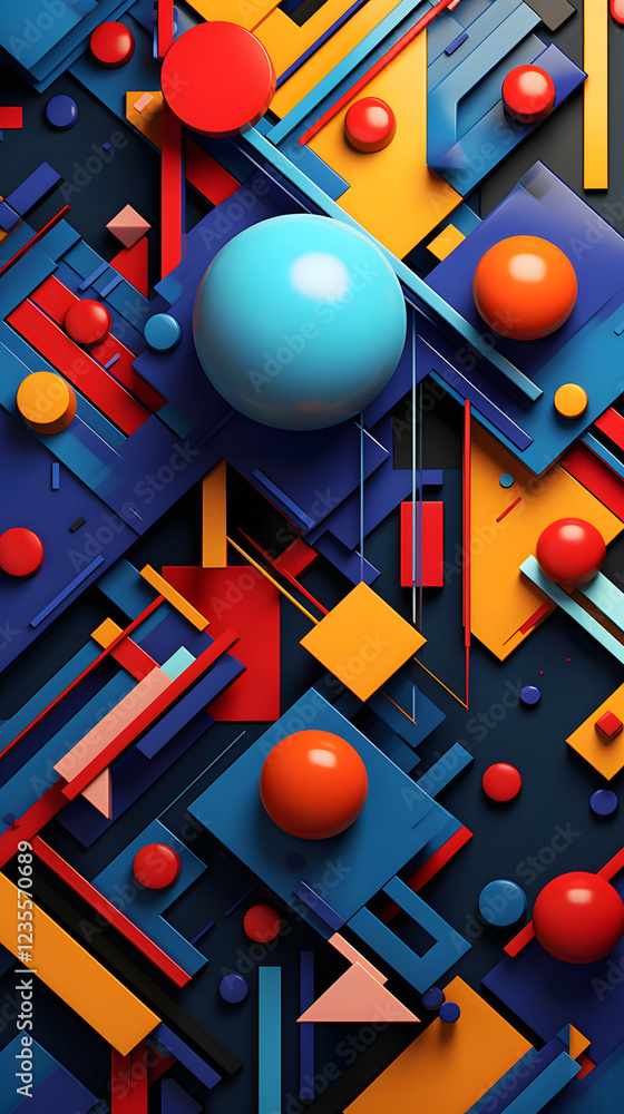 Poster digital colorful abstract geometric pattern texture graphic poster background