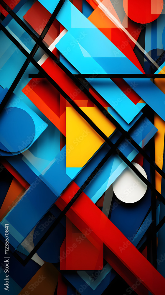 Poster digital colorful abstract geometric pattern texture graphic poster background