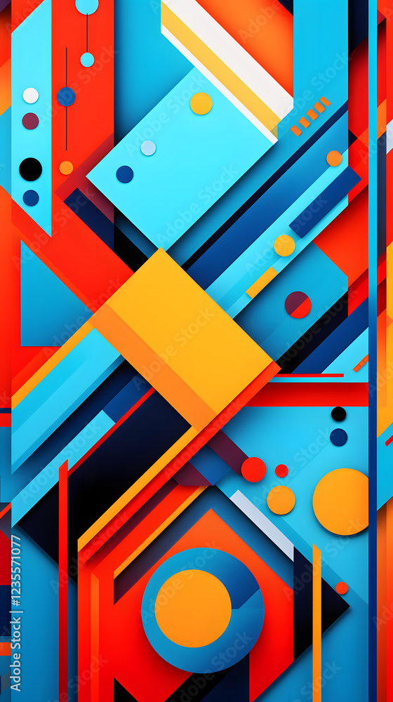 Poster digital colorful abstract geometric pattern texture graphic poster background