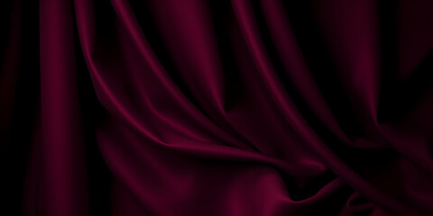Dark burgundy fabric, luxurious velvet texture, deep folds and creases, dramatic lighting, rich shadows, high contrast, studio photography, abstract background, sensual curves, mysterious ambiance, cl