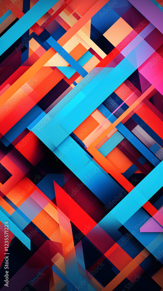 Poster digital colorful abstract geometric pattern texture graphic poster background