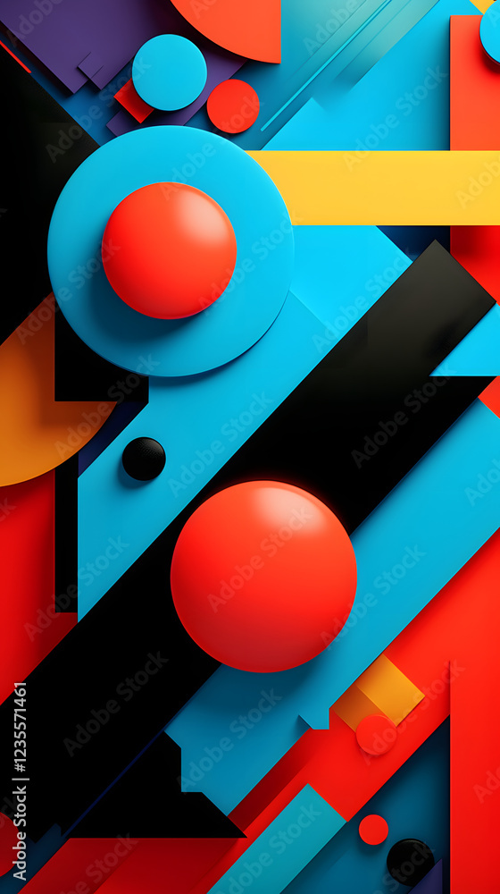 Poster digital colorful abstract geometric pattern texture graphic poster background