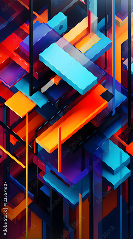 Poster digital colorful abstract geometric pattern texture graphic poster background