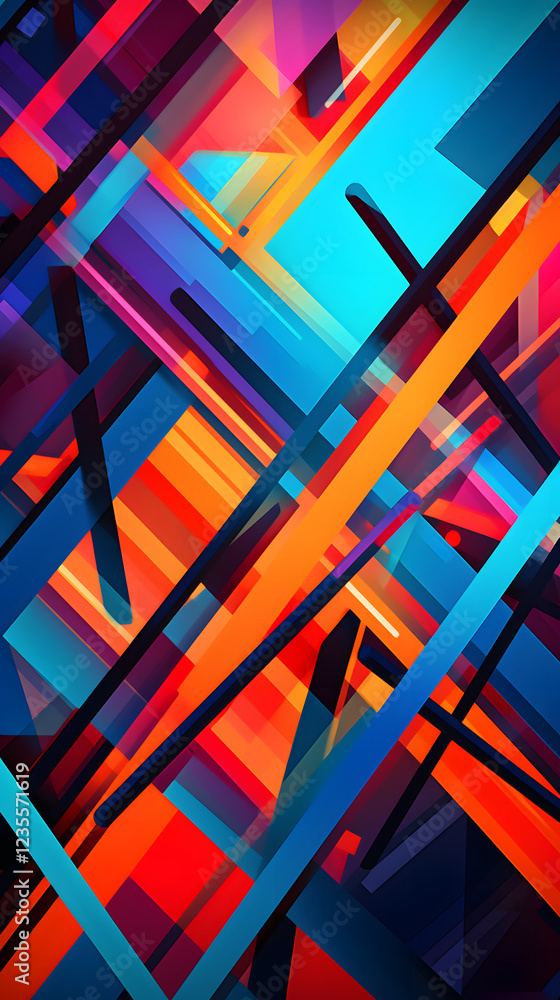 Poster digital colorful abstract geometric pattern texture graphic poster background