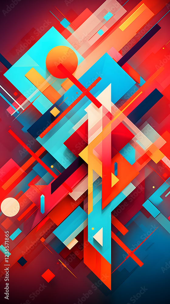 Poster digital colorful abstract geometric pattern texture graphic poster background