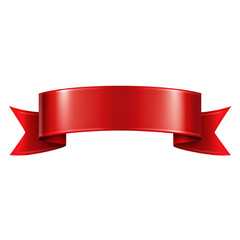 A realistic red ribbon banner
