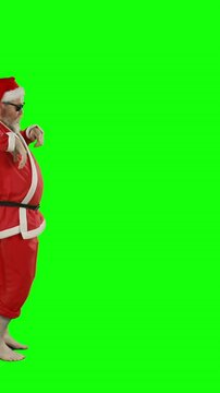 Happy santa claus dancing and singing
