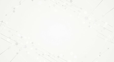 Abstract White Background with Grey Lines Dots and Connections Minimalist Technology Design