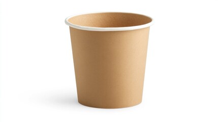 Kraft paper cup on white background