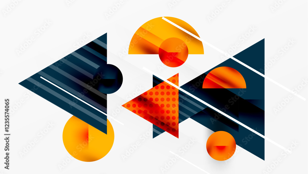 Aufkleber Modern geometric background - overlapping triangles with smooth gradients and semi-transparency