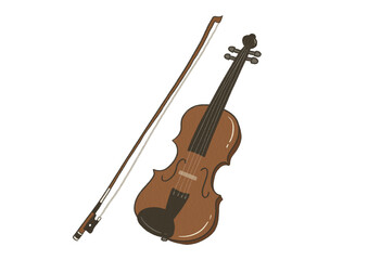 Brown Violin, drawing, transparent