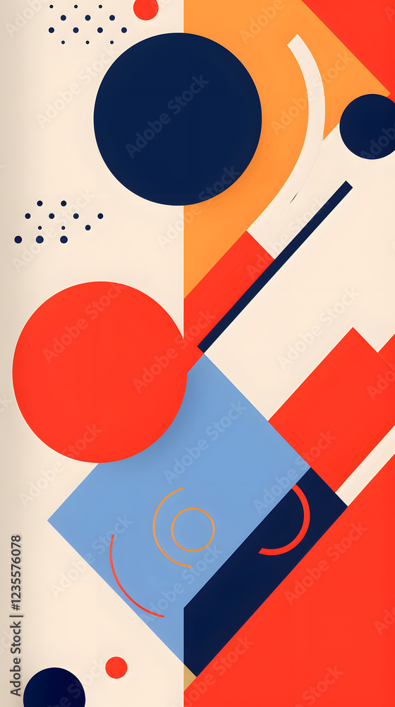 Poster digital abstract flat color block geometric pattern graphic poster background
