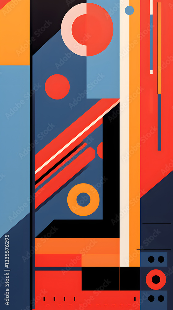 Poster digital abstract flat color block geometric pattern graphic poster background