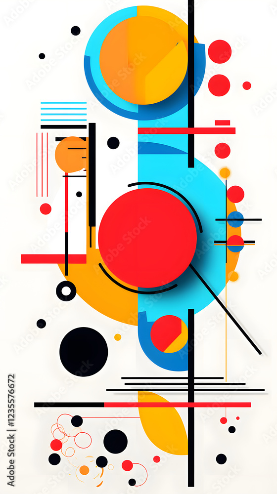 Poster digital abstract flat color block geometric pattern graphic poster background