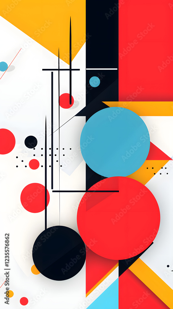 Poster digital abstract flat color block geometric pattern graphic poster background