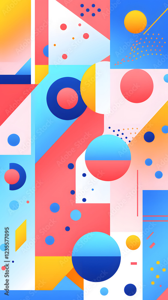 Aufkleber digital abstract flat color block geometric pattern graphic poster background