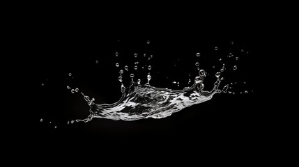 Water splash on black background