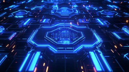 Obraz premium Futuristic technology visualization digital realm abstract design cyber environment close-up view innovation concept for seo impact