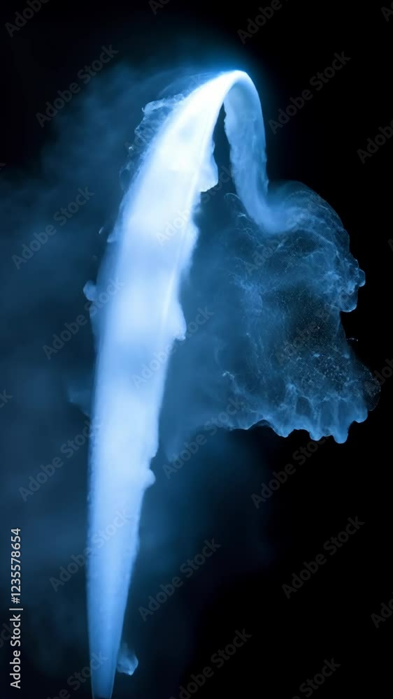 Aufkleber mist and light create an ethereal representation of flowing water through vaporous shadows in a dark