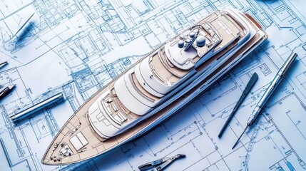 Luxury Yacht Design: A Model on Blueprints