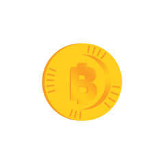 bitcoin gold coin vector elements, 1 bitcoin gold illustration